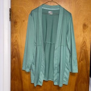 Muk Luks Seafoam Green Long Sleeve Stretch Open Cardigan Green